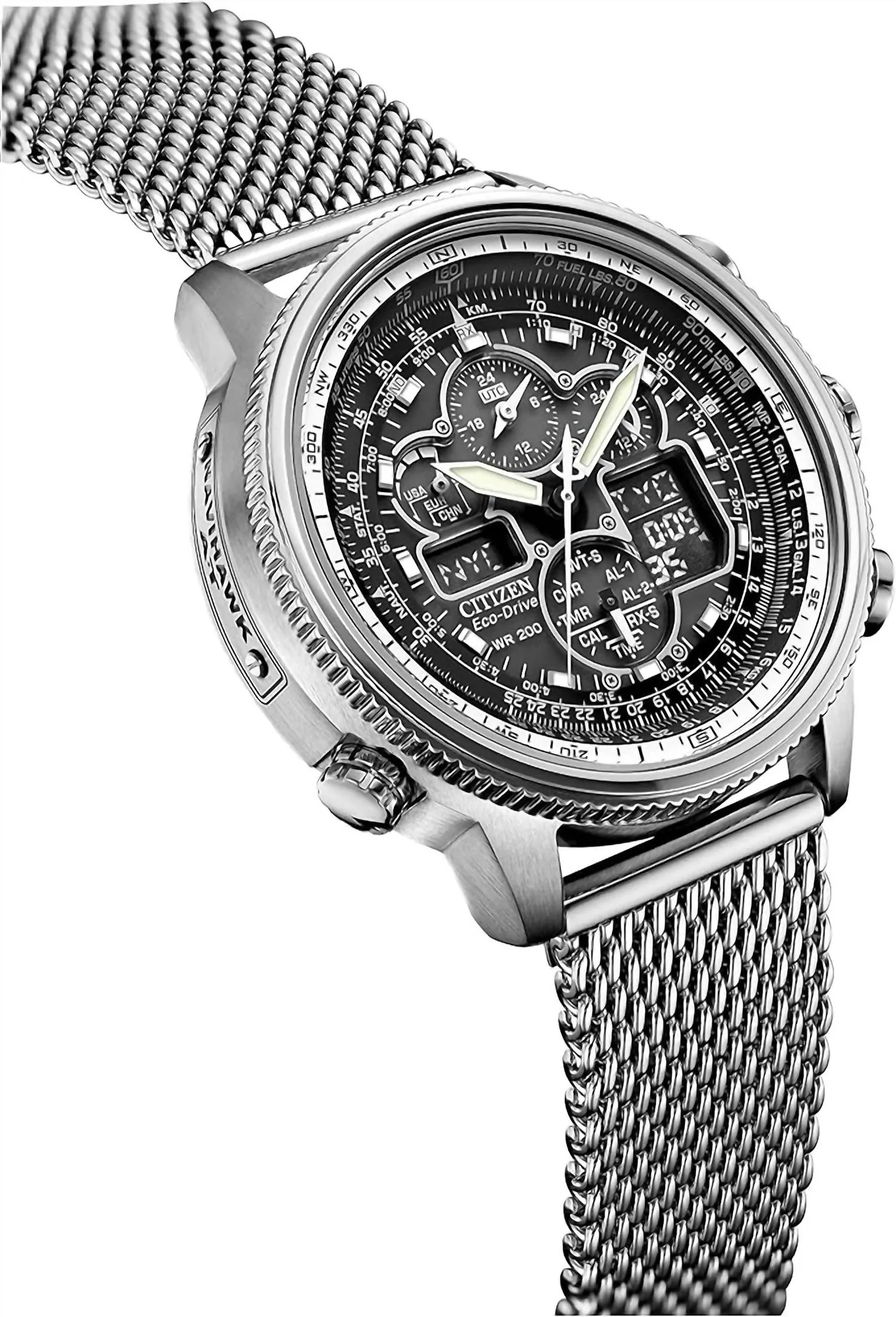 Men's Eco-Drive Atomic Timekeeping Pilot In Stainless