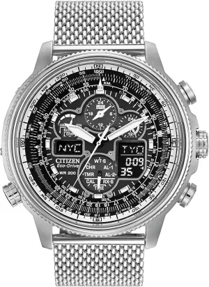 Men's Eco-Drive Atomic Timekeeping Pilot In Stainless