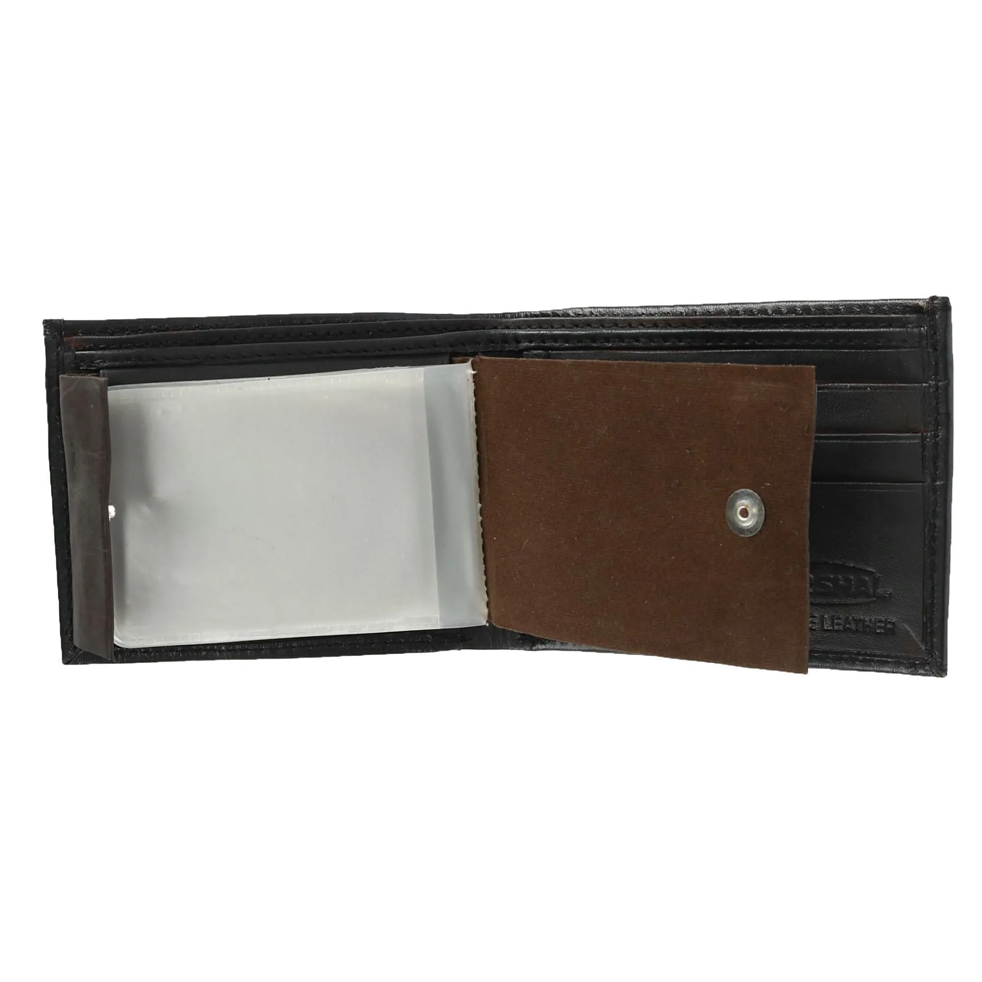 Men's Leather Bifold Wallet with Snap Insert Cover