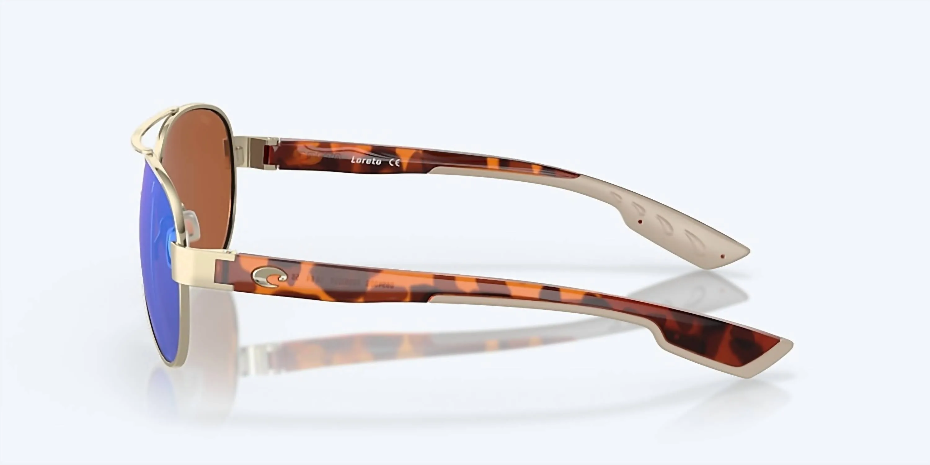 Men's Loreto Sunglasses In Rose Gold/green Mirror Polarized Polycarbonate
