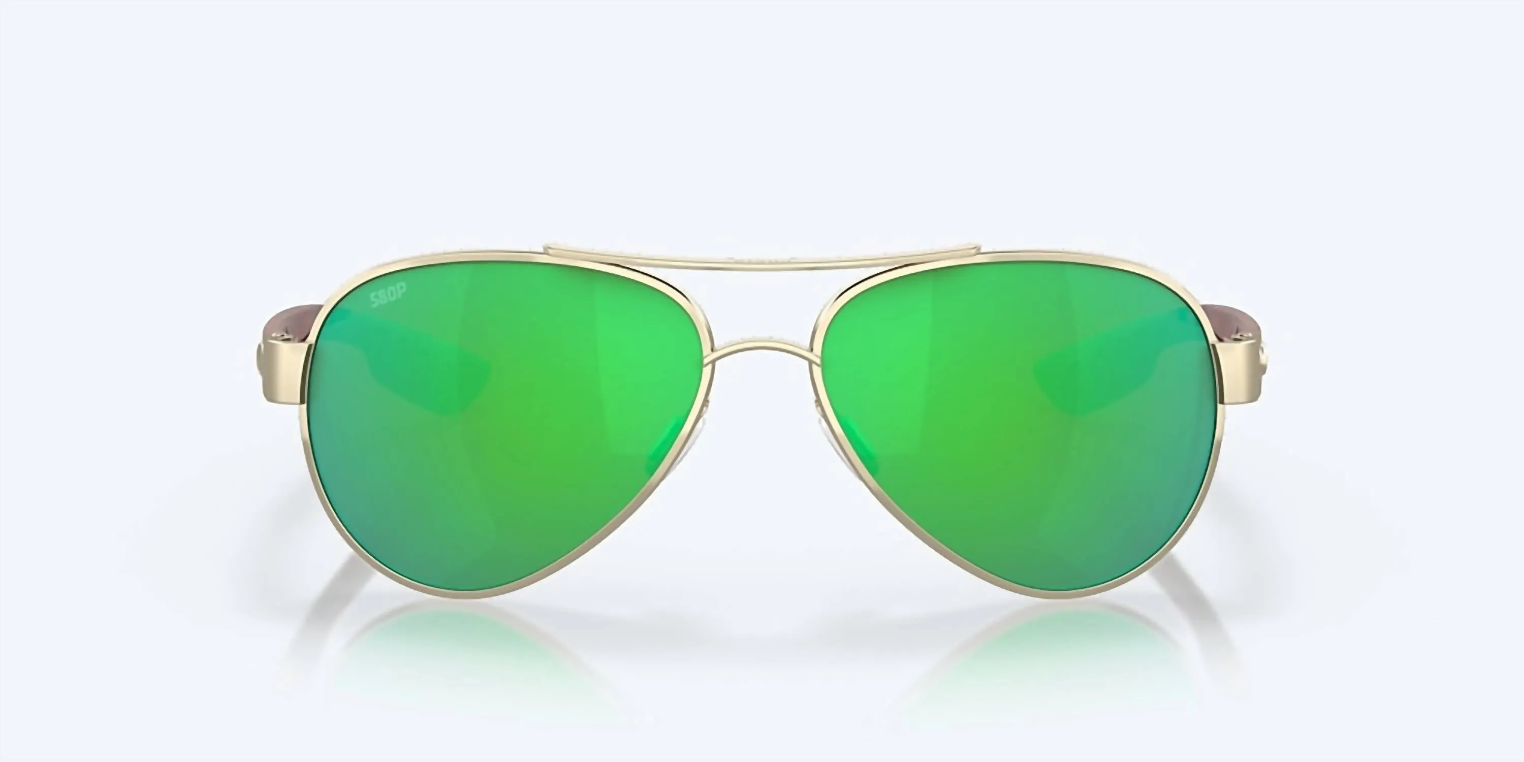 Men's Loreto Sunglasses In Rose Gold/green Mirror Polarized Polycarbonate