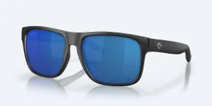 Men's Spearo Sunglasses In Matte Black/blue Mirror Polarized Polycarbonate