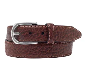 Men's Vintage Bison Leather Pinnacle Usa Made Belt In Peanut