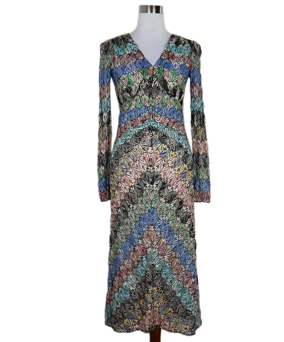 Missoni Green Blue & Pink Knit Dress sz 2