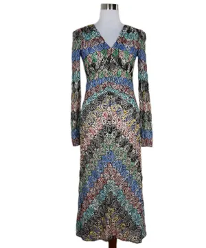 Missoni Green Blue & Pink Knit Dress sz 2