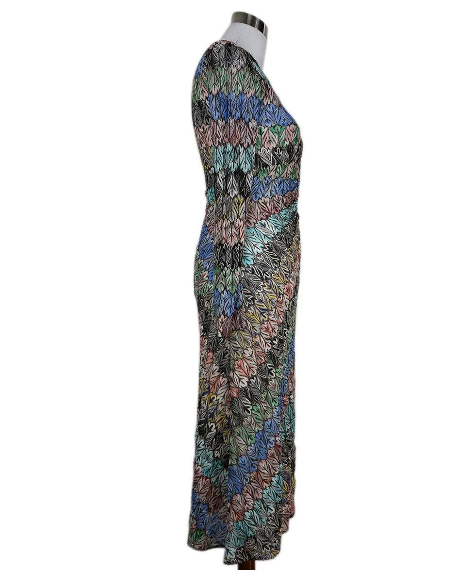 Missoni Green Blue & Pink Knit Dress sz 2