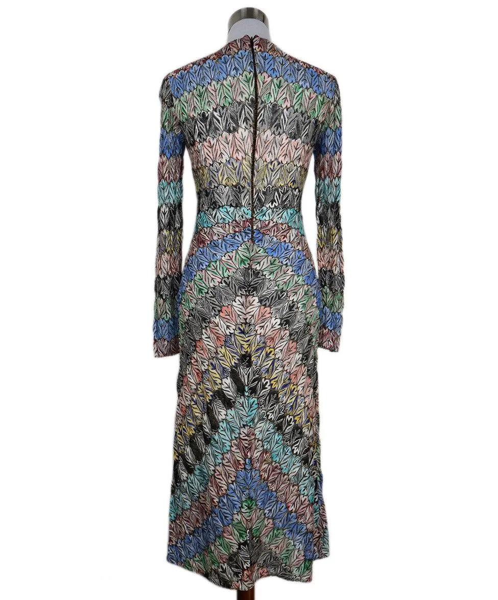 Missoni Green Blue & Pink Knit Dress sz 2