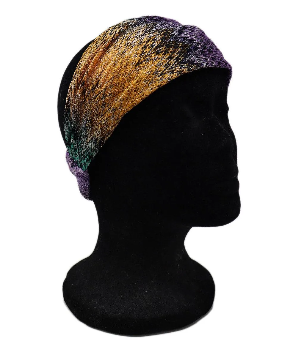 Missoni Purple & Orange Metallic Knit Headband