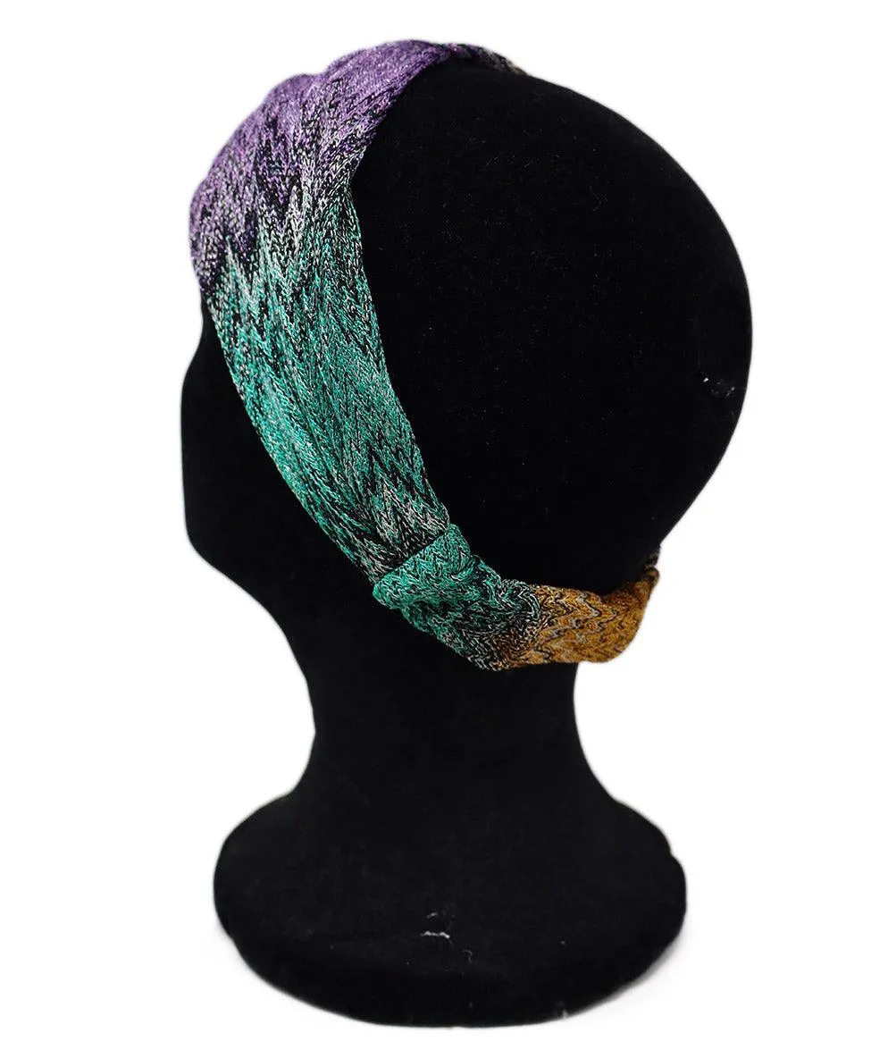 Missoni Purple & Orange Metallic Knit Headband