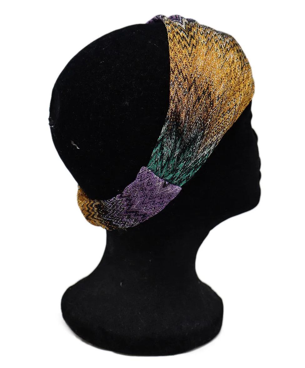 Missoni Purple & Orange Metallic Knit Headband
