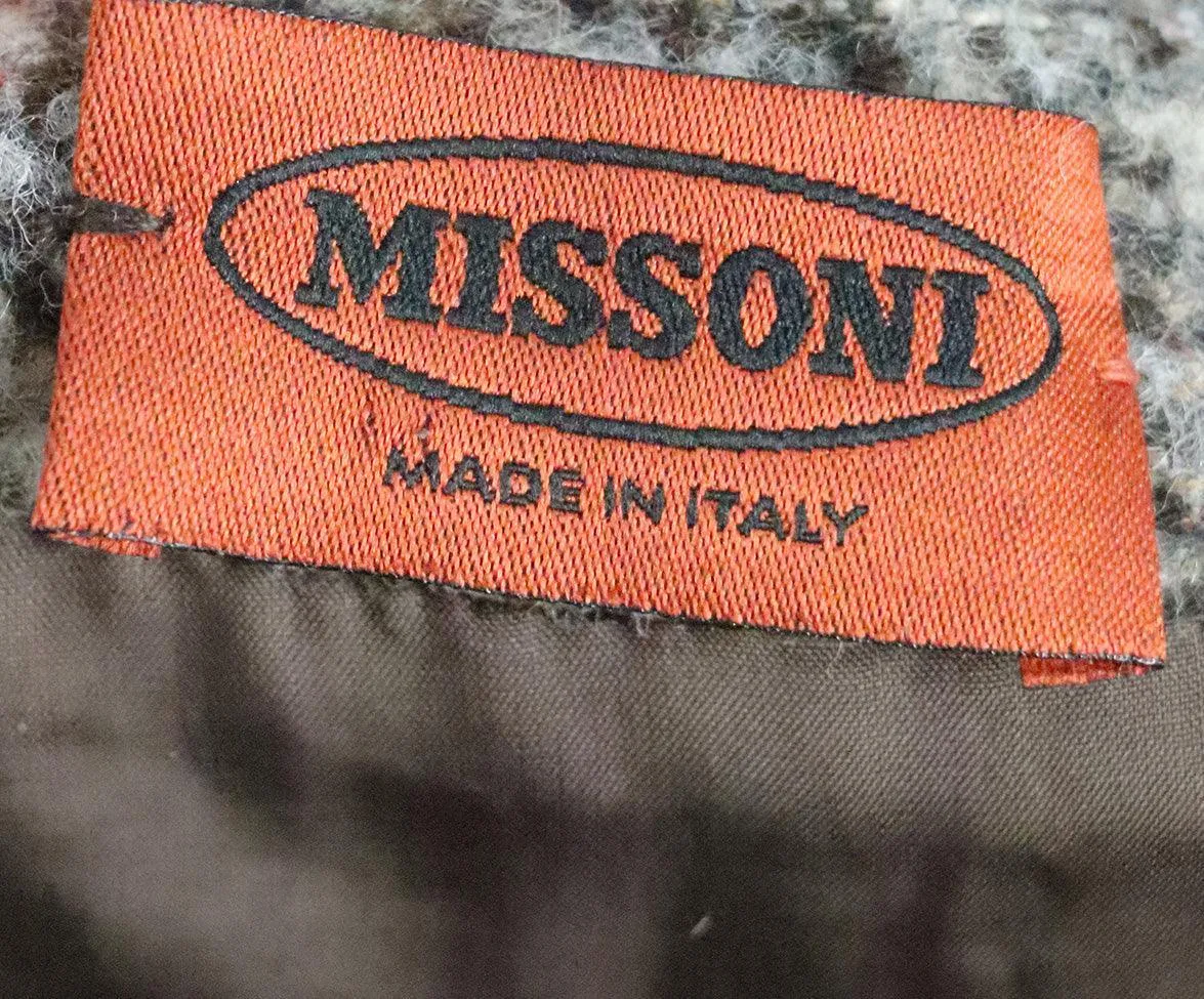 Missoni Size 4 Brown White Wool Skirt