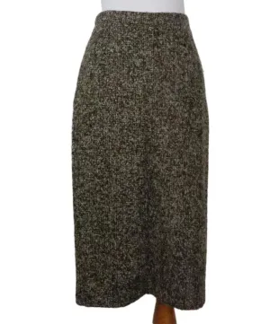 Missoni Size 4 Brown White Wool Skirt