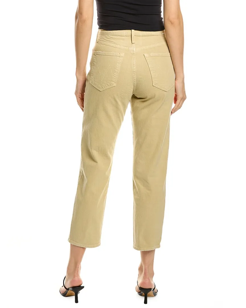 MOTHER The Inside Out Ankle Pale Green Straight Jean