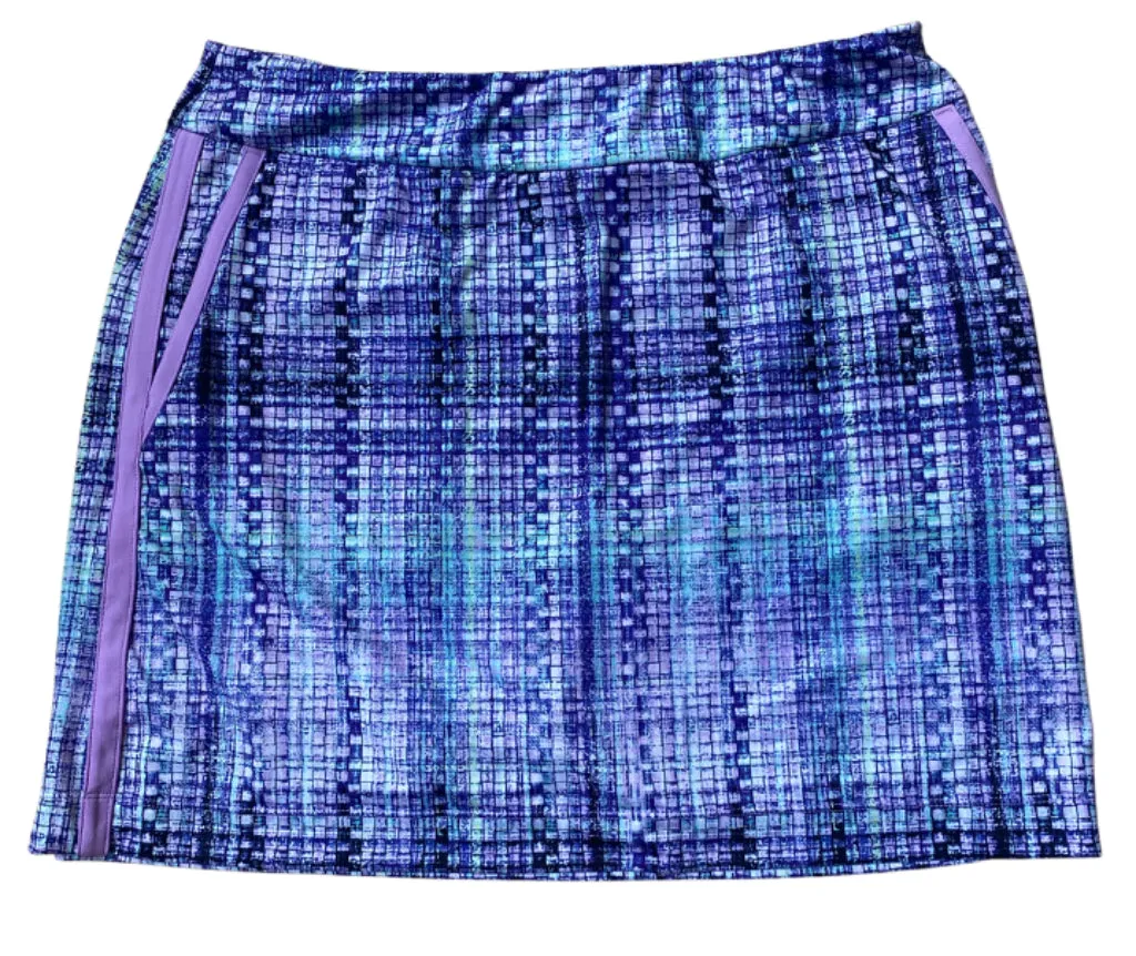 New EP NY Graduated Plaid Skort in Blue, White & Purple Size M  MSP$96