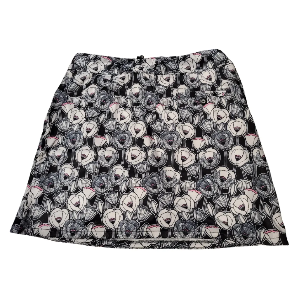 New EP NY Pull-On Black, White and Pink Floral Skort Size S