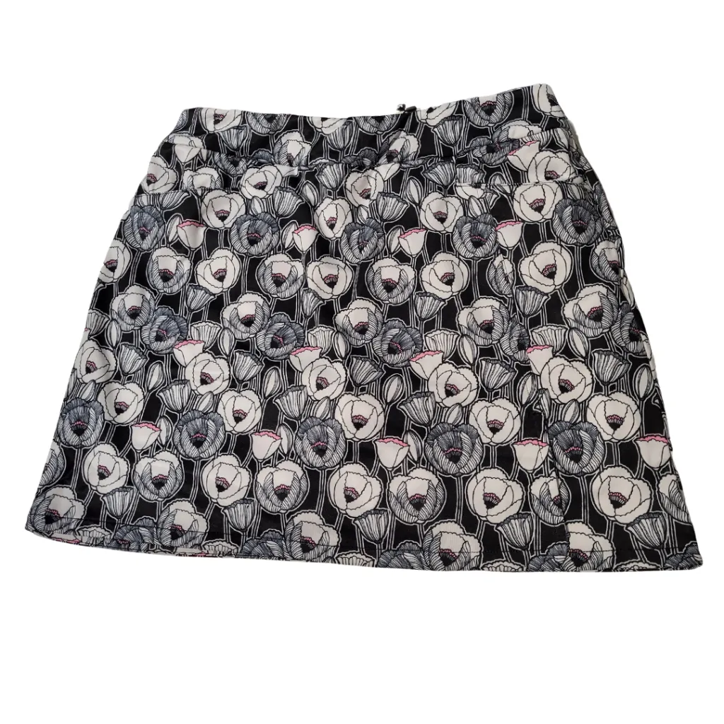 New EP NY Pull-On Black, White and Pink Floral Skort Size S