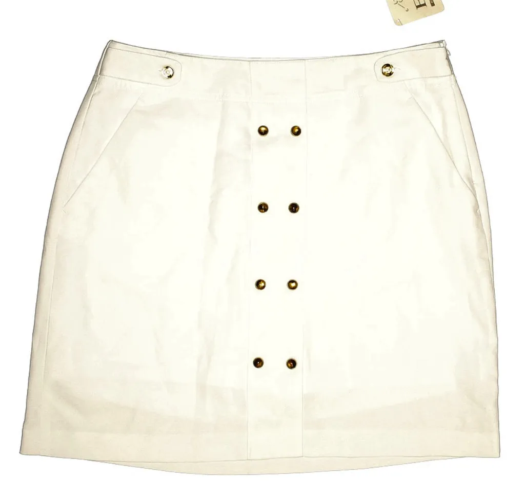 New EP Pro White Skort with Decorative Amber Buttons Size 10