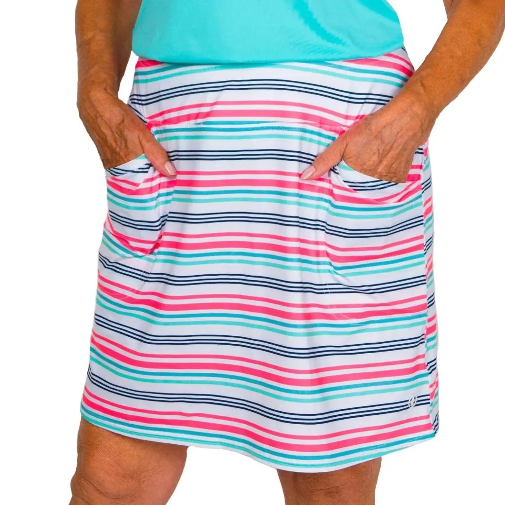 New Jofit Women's Seaside Stripe Mina Golf Skort Size XL MSP$98