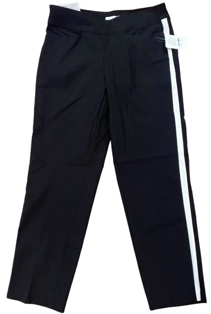 New Lady Hagen Black Capri Pants with White Stripe Size 6 MSP$65