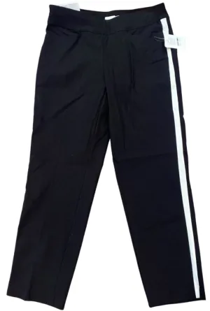 New Lady Hagen Black Capri Pants with White Stripe Size 6 MSP$65