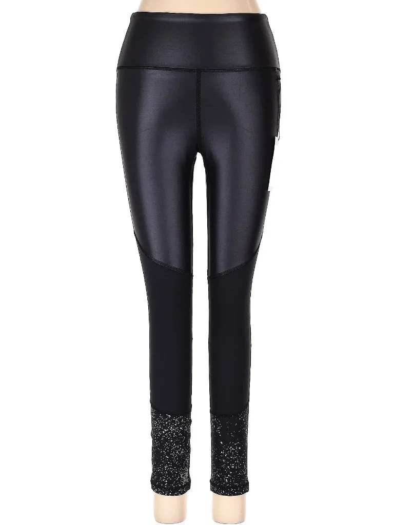 New Zyia Active Black Reflective Metallic Light N Tight 7/8 Legging Size 8-10 MSP$71