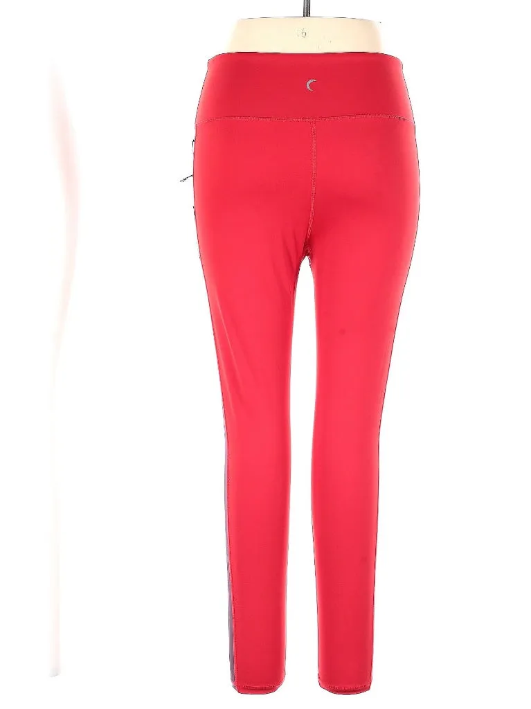 New Zyia Active Red Royalty Strip Light n Tight 7/8 Leggings Size 14-16 MSP$70