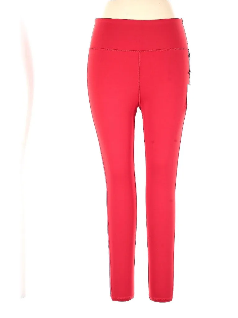 New Zyia Active Red Royalty Strip Light n Tight 7/8 Leggings Size 14-16 MSP$70