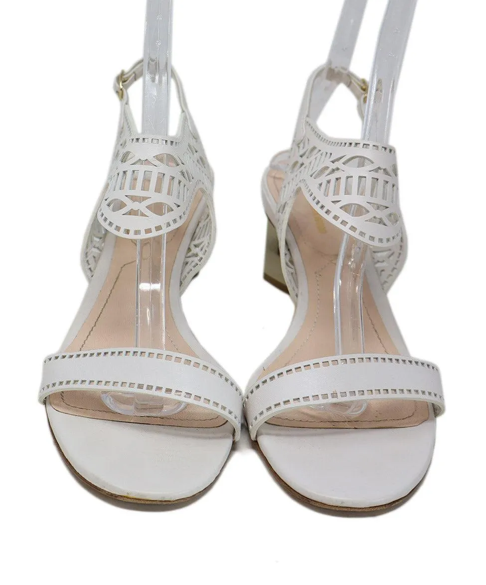 Nicholas Kirkwood White Cutwork Leather Sandals sz 11