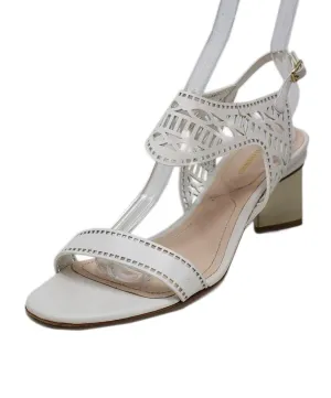 Nicholas Kirkwood White Cutwork Leather Sandals sz 11