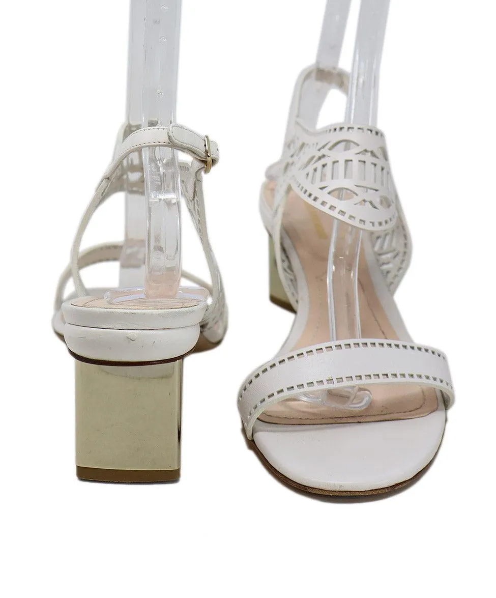 Nicholas Kirkwood White Cutwork Leather Sandals sz 11
