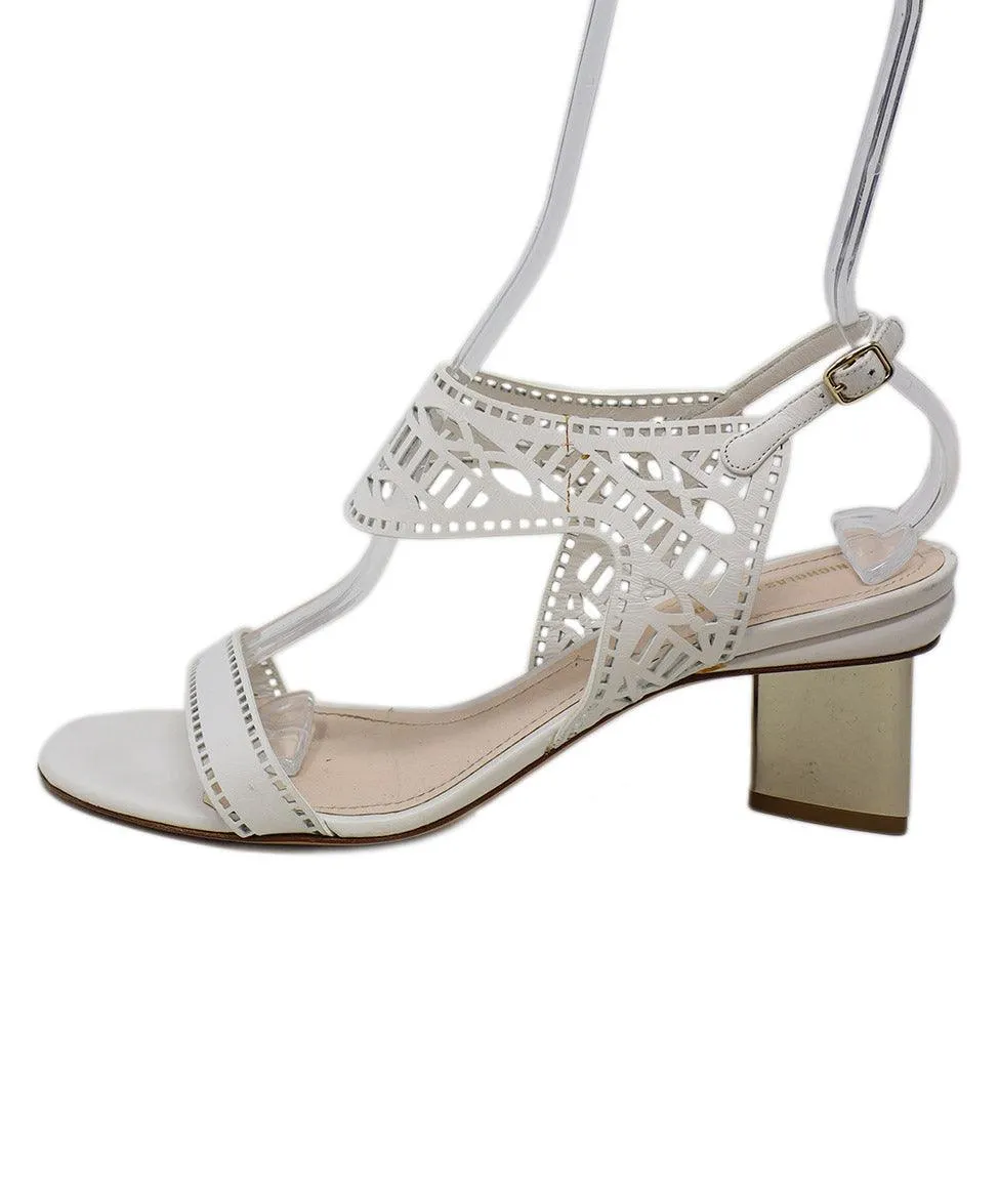 Nicholas Kirkwood White Cutwork Leather Sandals sz 11