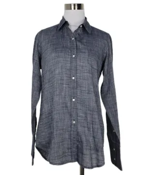 Nili Lotan Blue Cotton Shirt sz 4