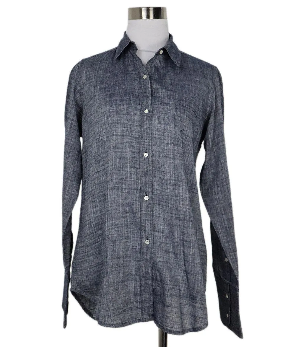 Nili Lotan Blue Cotton Shirt sz 4