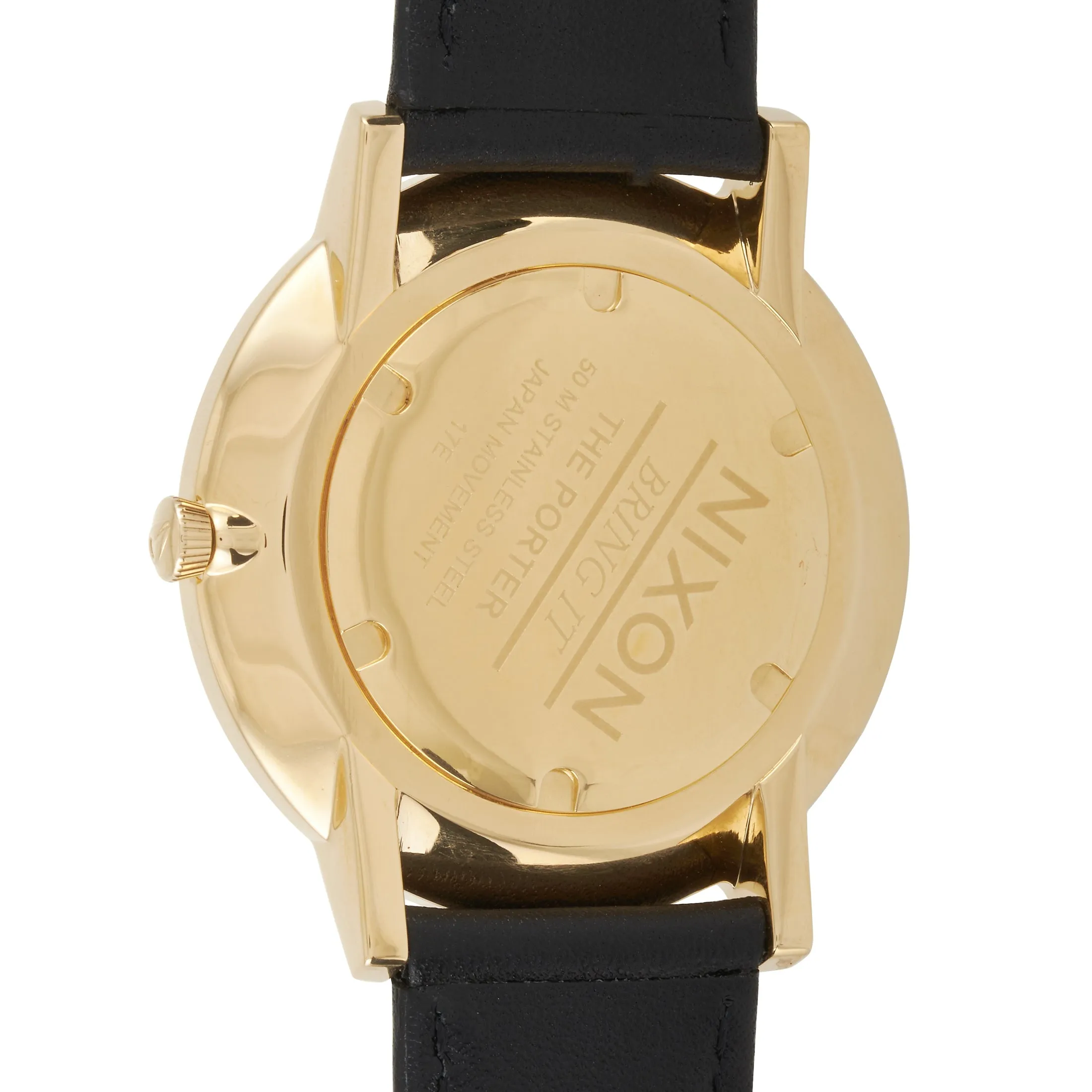Nixon Porter Leather All Gold/Black 40mm Stainless Steel Watch A1058-510