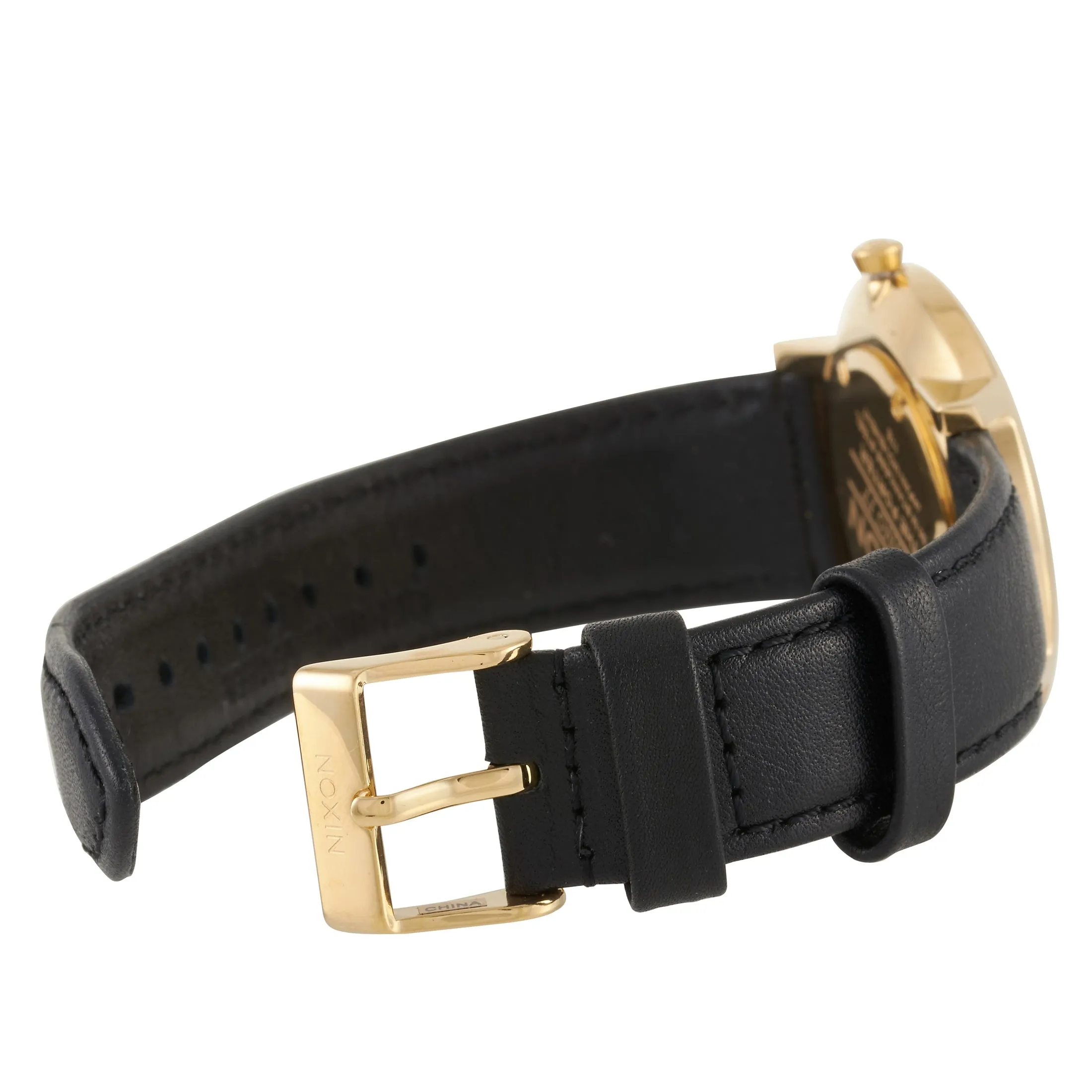 Nixon Porter Leather All Gold/Black 40mm Stainless Steel Watch A1058-510
