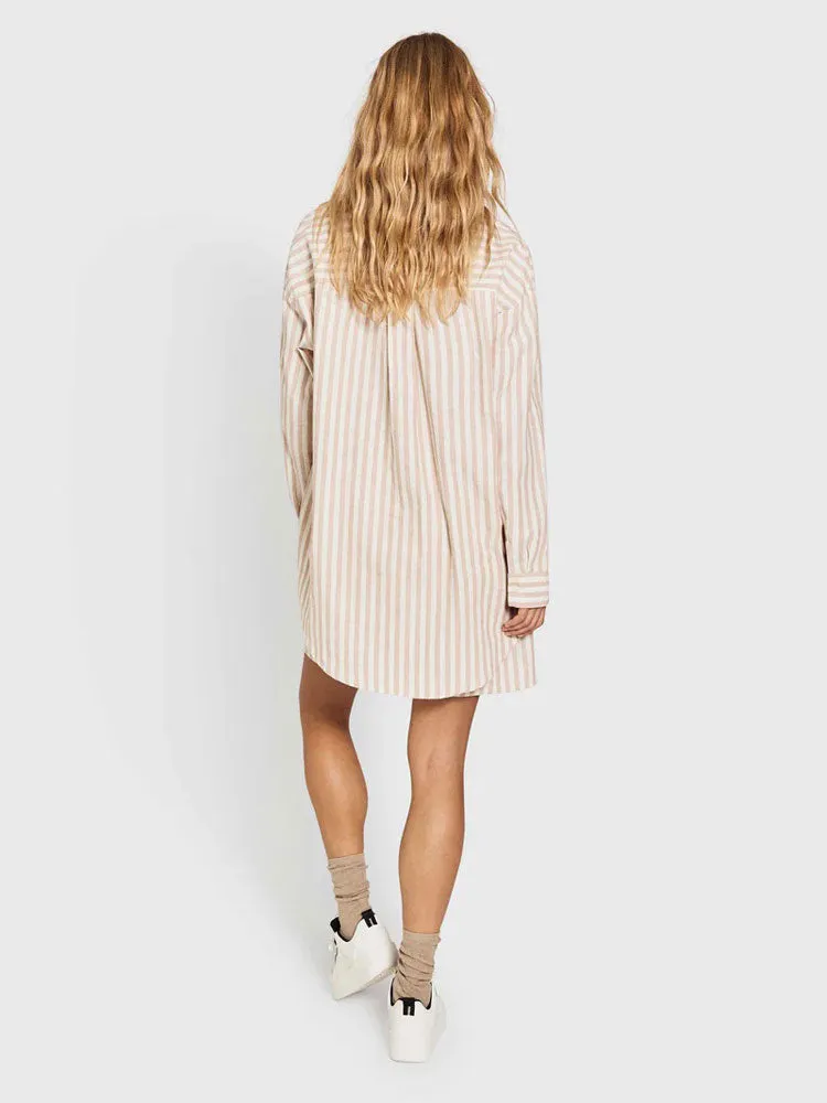 Norr Cenda Shirt Beige Stripe