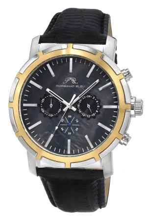 NYC Chrono Genuine Leather Two Tone & Black Men's Watch 1281DNYL