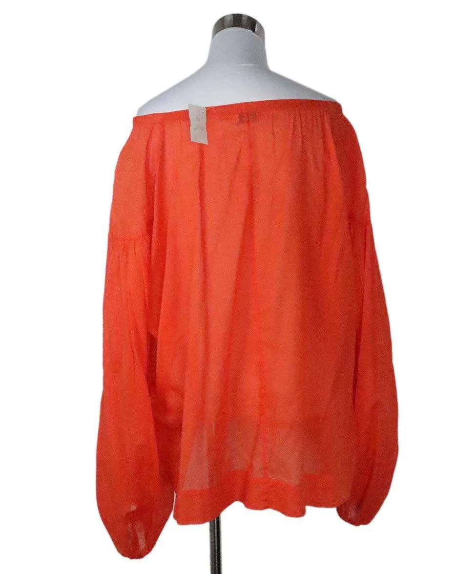 Orange Cotton Blouse sz 8