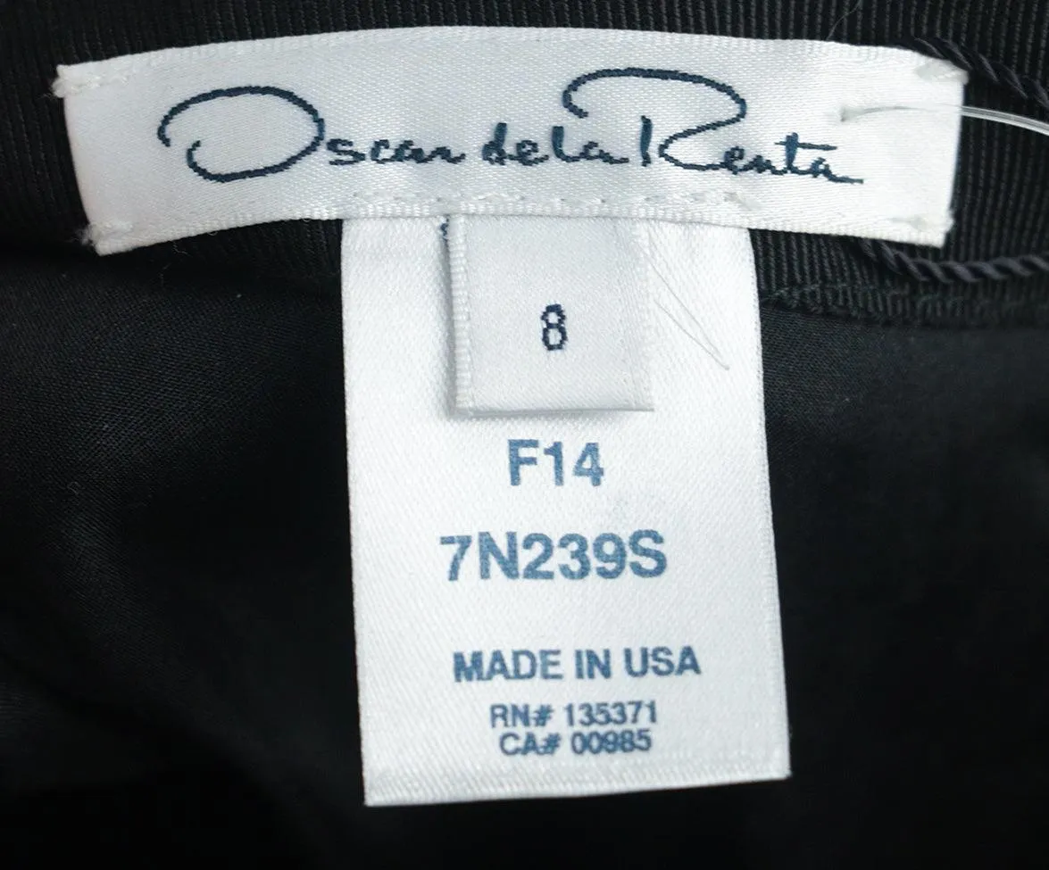 Oscar De La Renta Black Silk & Velvet Skirt sz 8