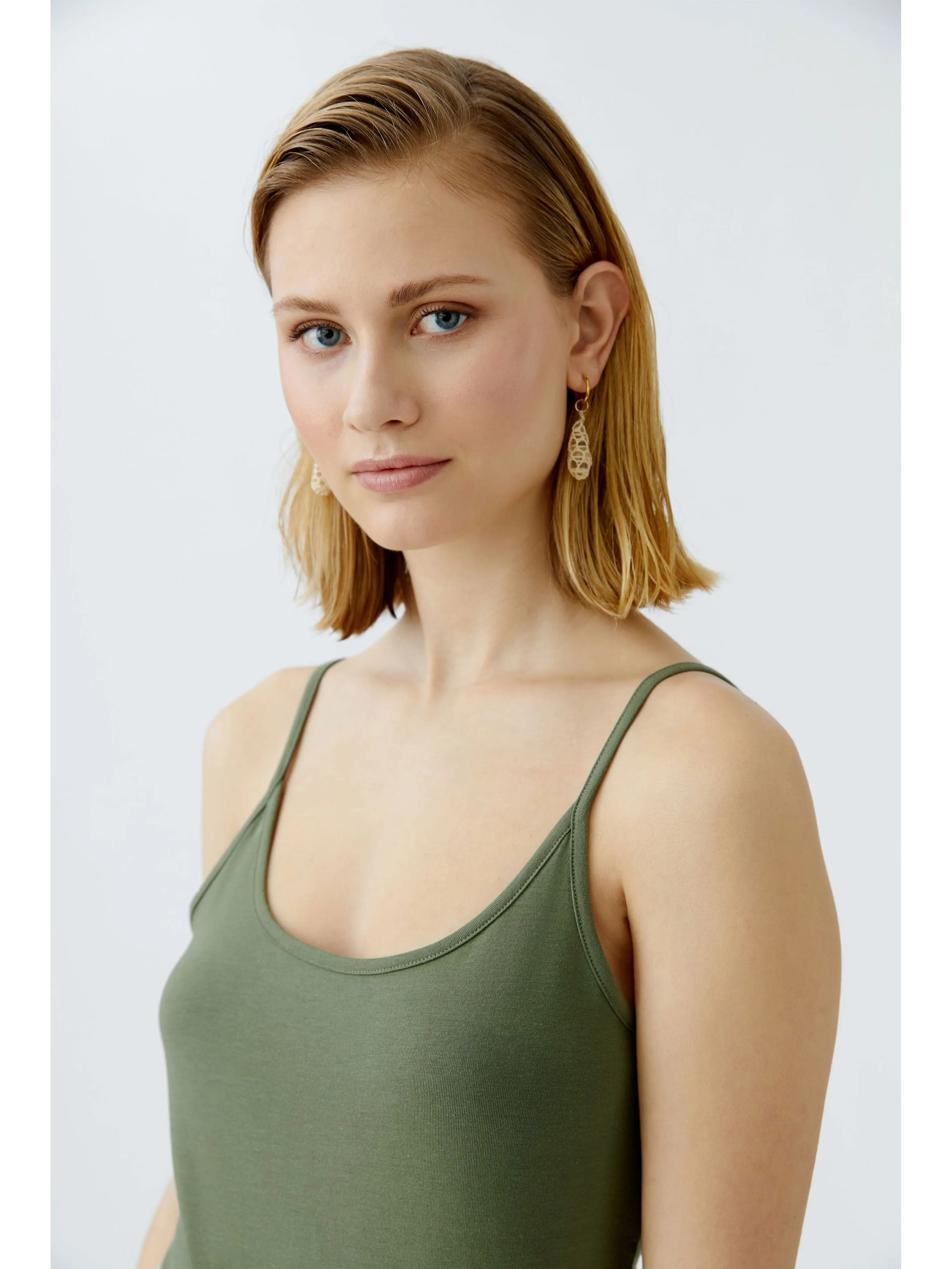 Oui Cami Top Shaded Moss