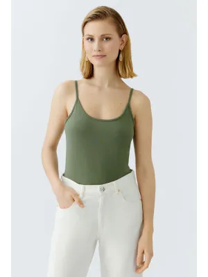 Oui Cami Top Shaded Moss