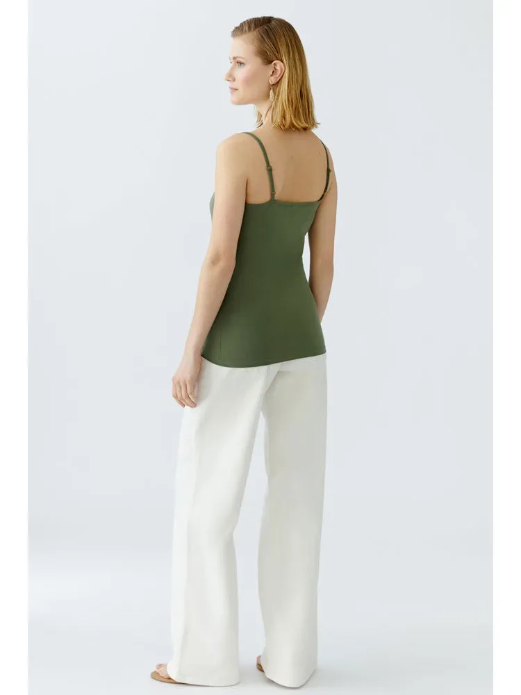 Oui Cami Top Shaded Moss