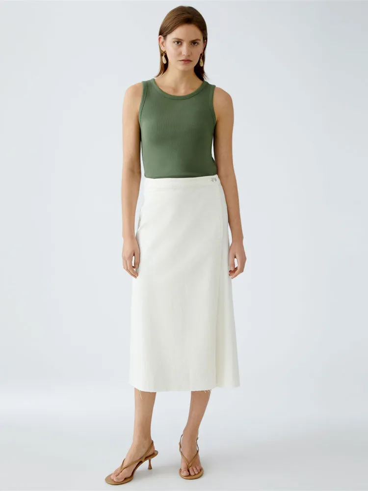 Oui Filiz Vest Top Shaded Moss