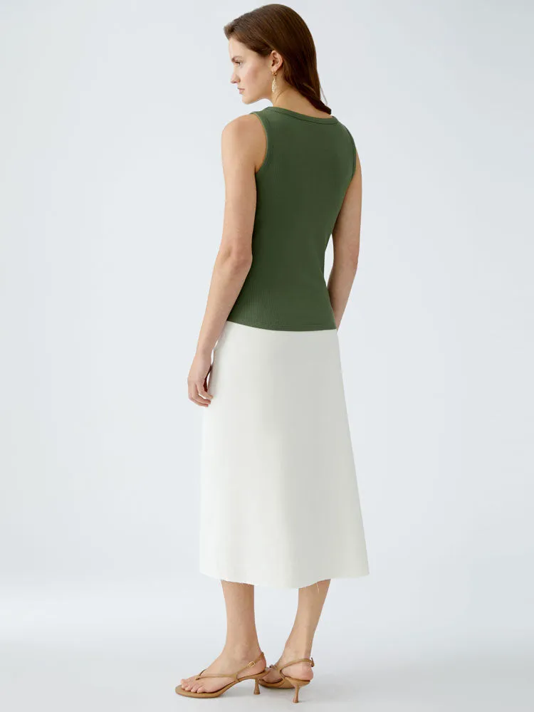 Oui Filiz Vest Top Shaded Moss