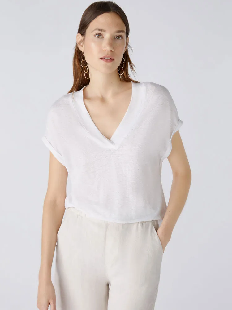 Oui Linen Top Optic White