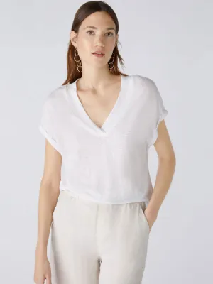 Oui Linen Top Optic White