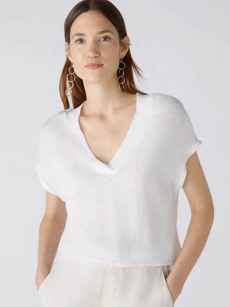 Oui Linen Top Optic White