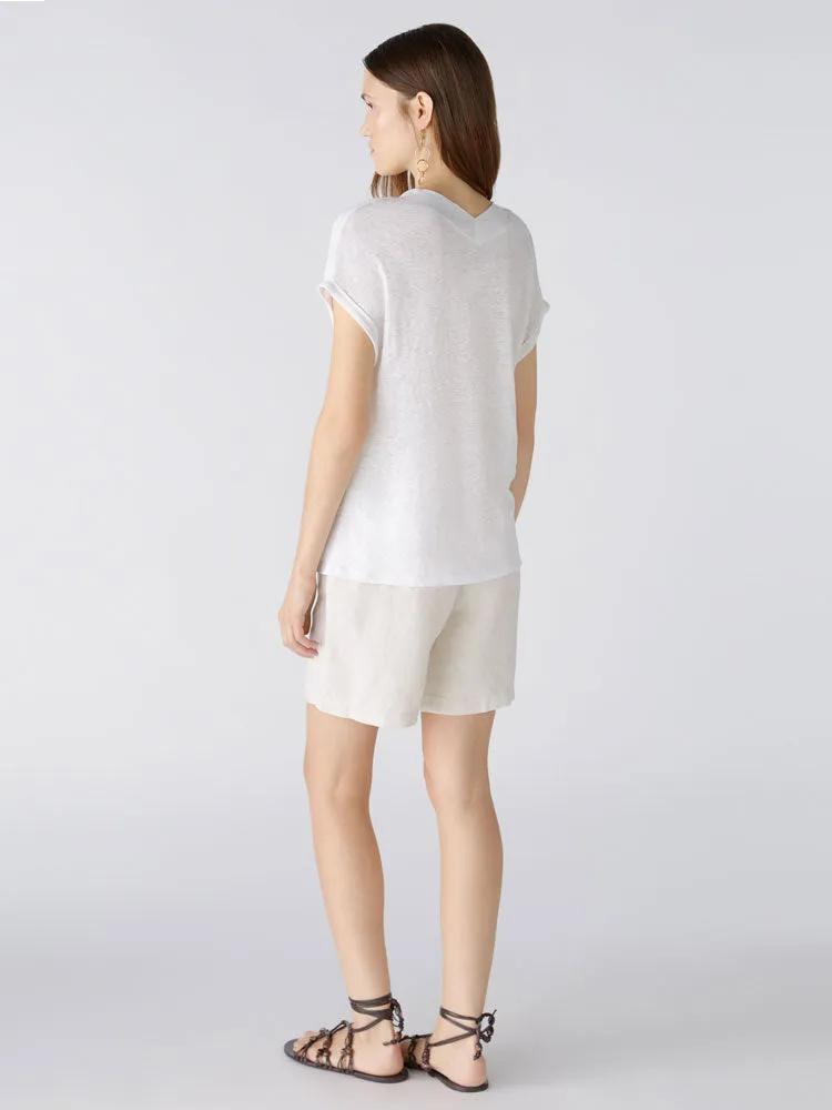 Oui Linen Top Optic White