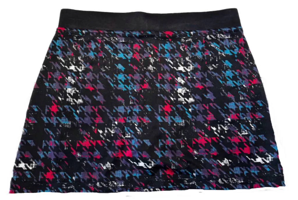 PGA Tour Multicolor Houndstooth Print Pull-On Golf Skort Size L