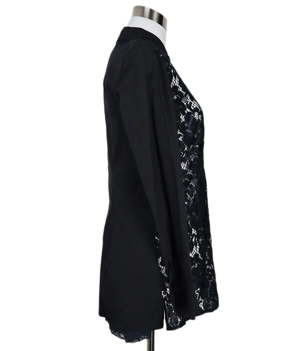 Prada Black Cotton & Blue Lace Shirt sz 2